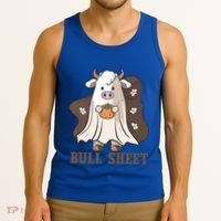 Boo Cow Farm Animals Funny Ghost Halloween Bull Sheet Gift Tank Top thumb 3