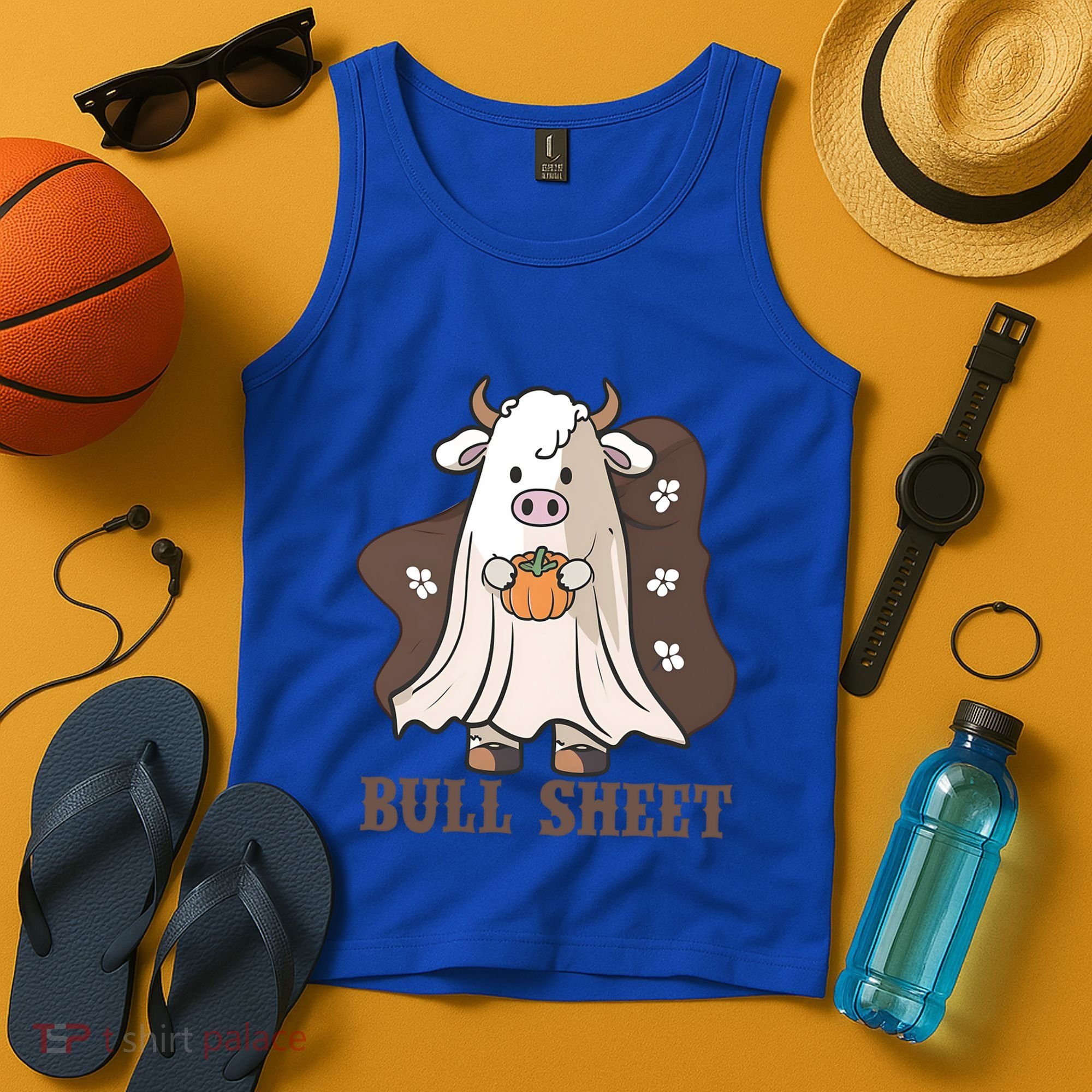 Boo Cow Farm Animals Funny Ghost Halloween Bull Sheet Gift Tank Top
