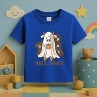 Boo Cow Farm Animals Funny Ghost Halloween Bull Sheet Gift Toddler T-Shirt thumb 3