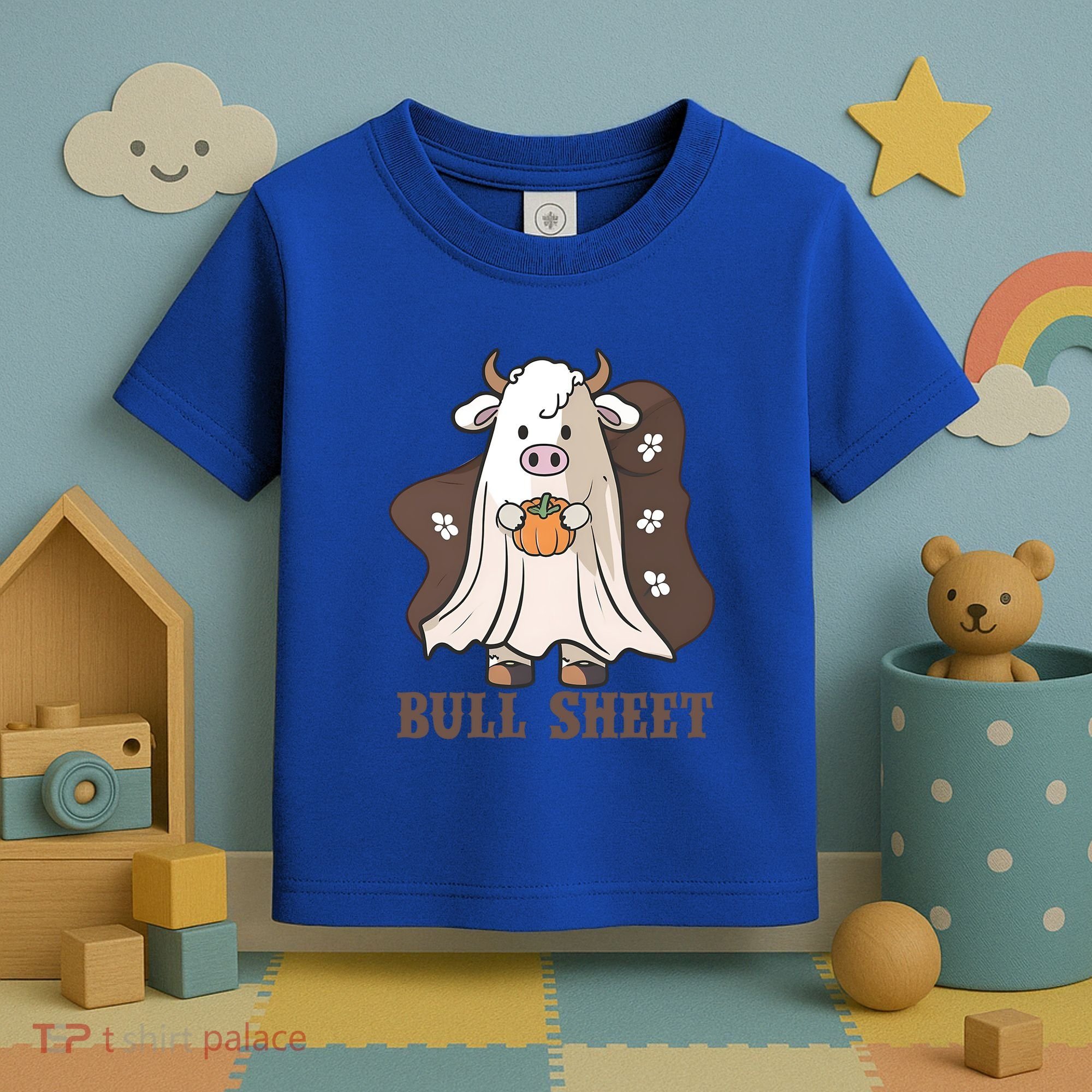 Boo Cow Farm Animals Funny Ghost Halloween Bull Sheet Gift Toddler T-Shirt