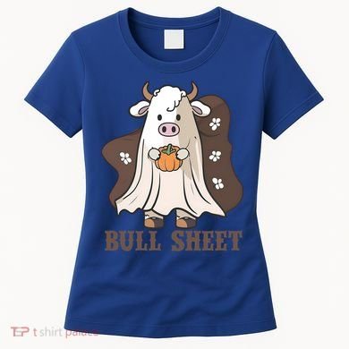 Boo Cow Farm Animals Funny Ghost Halloween Bull Sheet Gift Women's T-Shirt