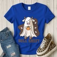 Boo Cow Farm Animals Funny Ghost Halloween Bull Sheet Gift Women's T-Shirt thumb 3