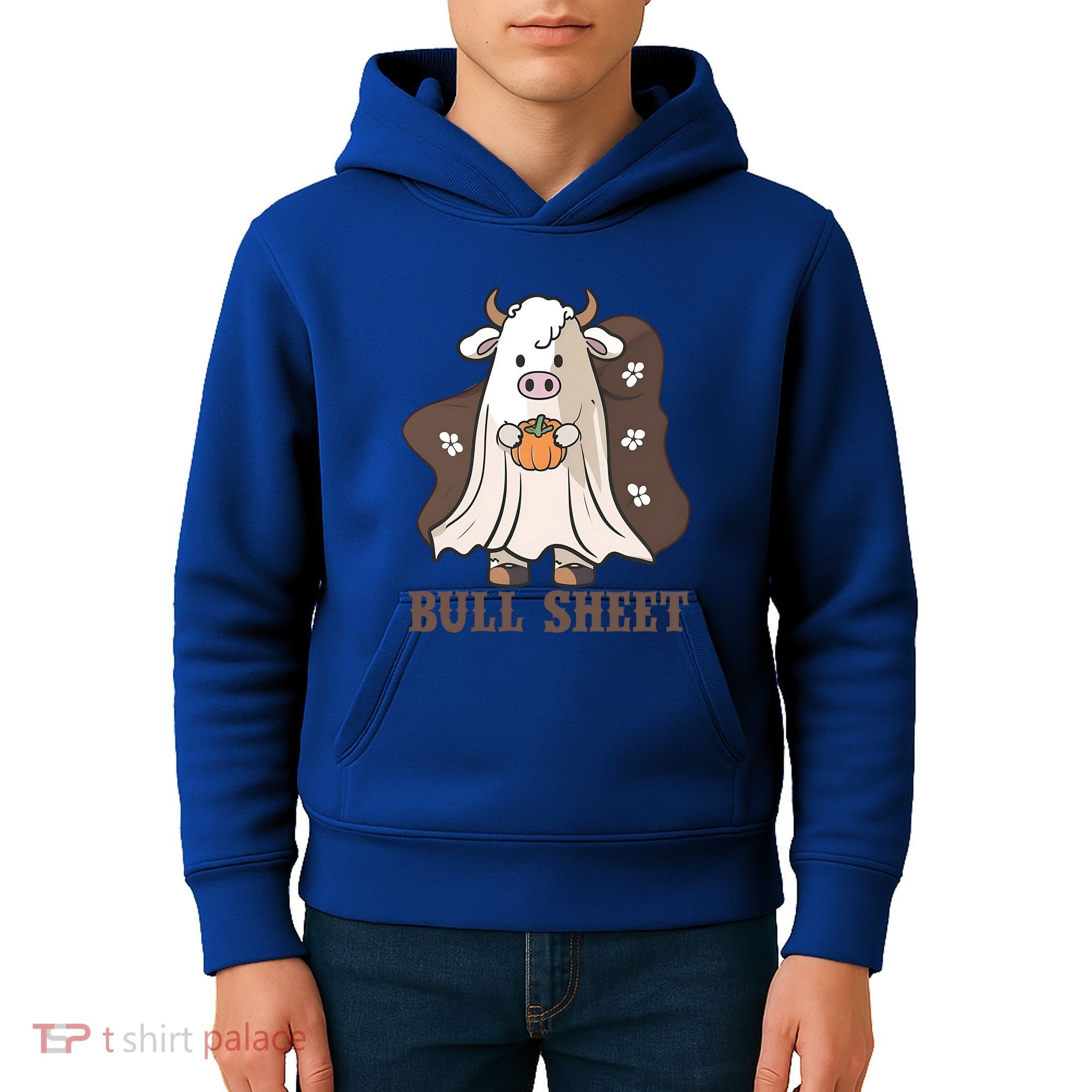 Boo Cow Farm Animals Funny Ghost Halloween Bull Sheet Gift Kids Hoodie