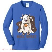Boo Cow Farm Animals Funny Ghost Halloween Bull Sheet Gift Kids Long Sleeve Shirt thumb 0