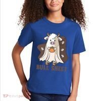 Boo Cow Farm Animals Funny Ghost Halloween Bull Sheet Gift Kids T-Shirt thumb 2