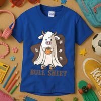 Boo Cow Farm Animals Funny Ghost Halloween Bull Sheet Gift Kids T-Shirt thumb 3