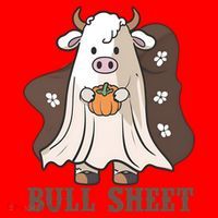 Boo Cow Farm Animals Funny Ghost Halloween Bull Sheet Gift Santa Hat thumb 1