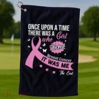 Breast Cancer Fight Cancer Ribbon Golf Towel thumb 1