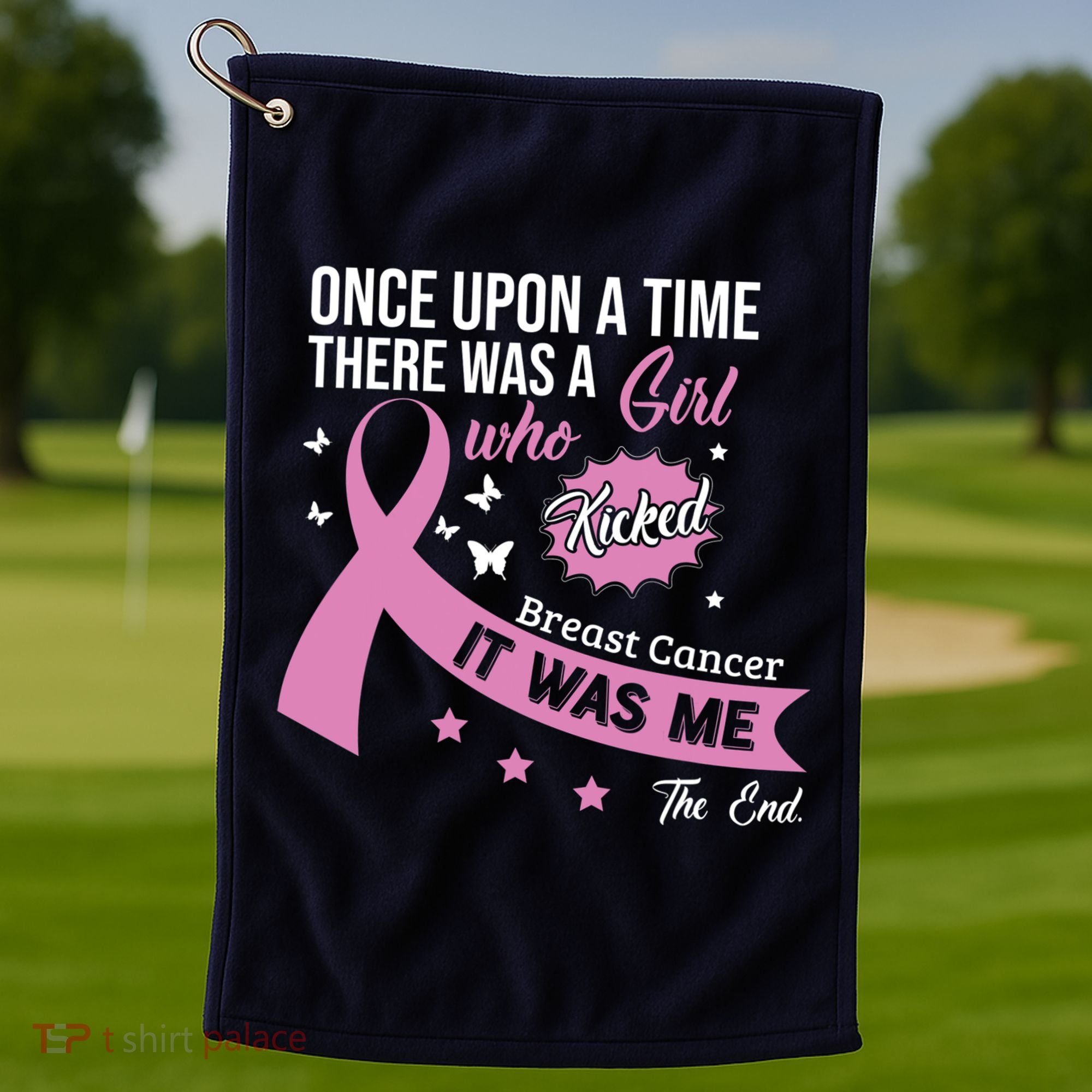 Breast Cancer Fight Cancer Ribbon Golf Towel