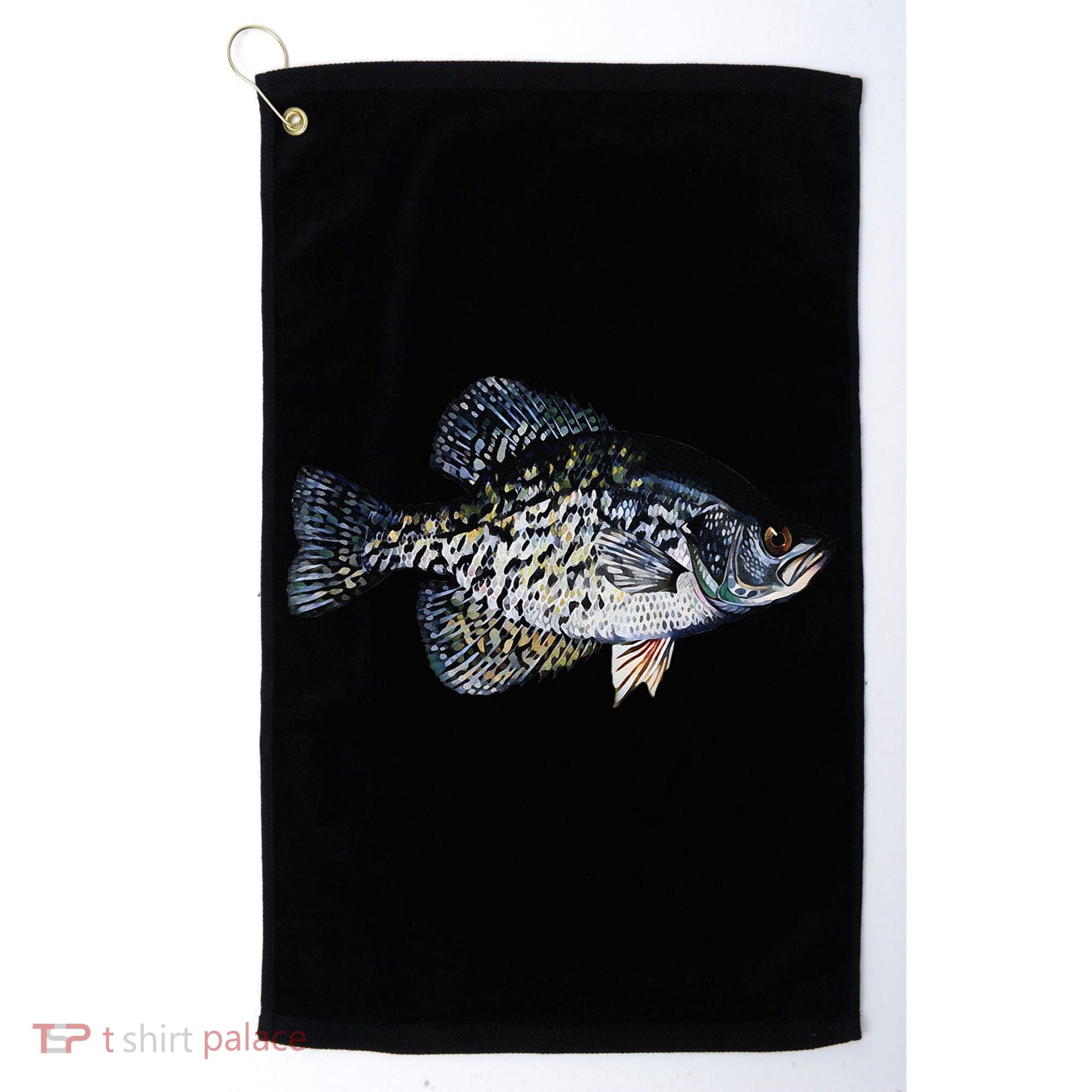 Black Crappie Fish Lucky Crappie Fishing Gift Golf Towel