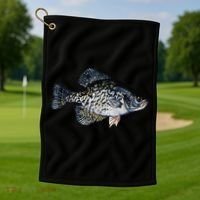 Black Crappie Fish Lucky Crappie Fishing Gift Golf Towel thumb 1