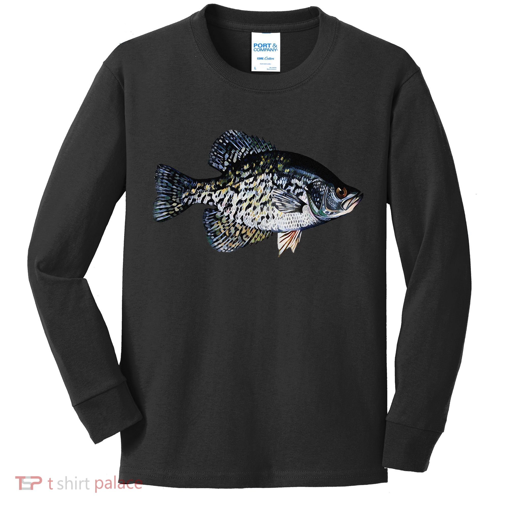 Black Crappie Fish Lucky Crappie Fishing Gift Kids Long Sleeve Shirt
