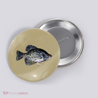 Black Crappie Fish Lucky Crappie Fishing Gift Button
