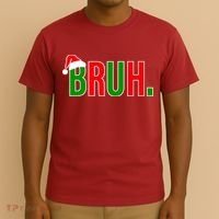 Bruh. Colorful Funny Christmas T-Shirt thumb 3