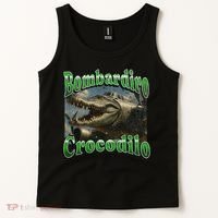 Bombadiro Crocodilo Funny Italian Brainrot Meme Graphic Tank Top thumb 2