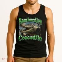 Bombadiro Crocodilo Funny Italian Brainrot Meme Graphic Tank Top thumb 3
