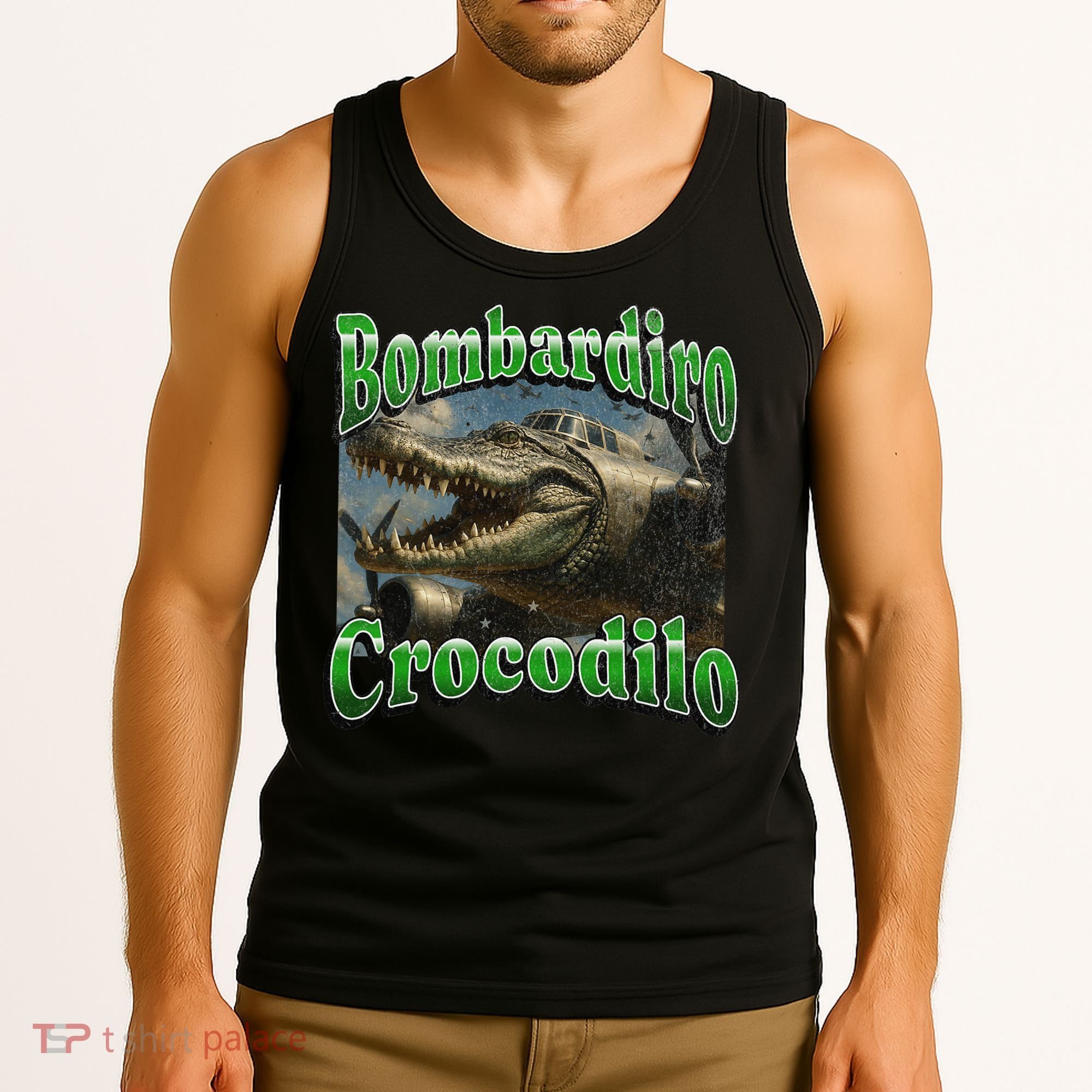 Bombadiro Crocodilo Funny Italian Brainrot Meme Graphic Tank Top