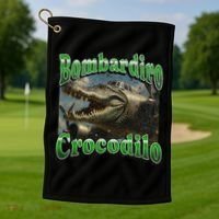 Bombadiro Crocodilo Funny Italian Brainrot Meme Graphic Golf Towel thumb 1