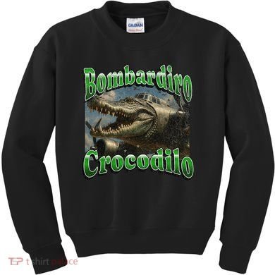 Bombadiro Crocodilo Funny Italian Brainrot Meme Graphic Kids Sweatshirt