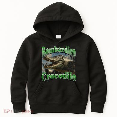 Bombadiro Crocodilo Funny Italian Brainrot Meme Graphic Kids Hoodie