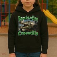 Bombadiro Crocodilo Funny Italian Brainrot Meme Graphic Kids Hoodie thumb 3