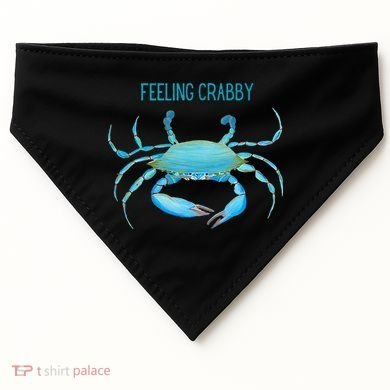 Blue Crab Feeling Crabby Ocean Life USA-Made Doggie Bandana