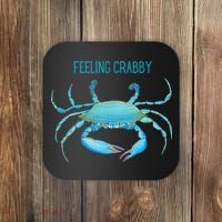 Blue Crab Feeling Crabby Ocean Life Coaster thumb 0