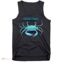 Blue Crab Feeling Crabby Ocean Life Tank Top thumb 0