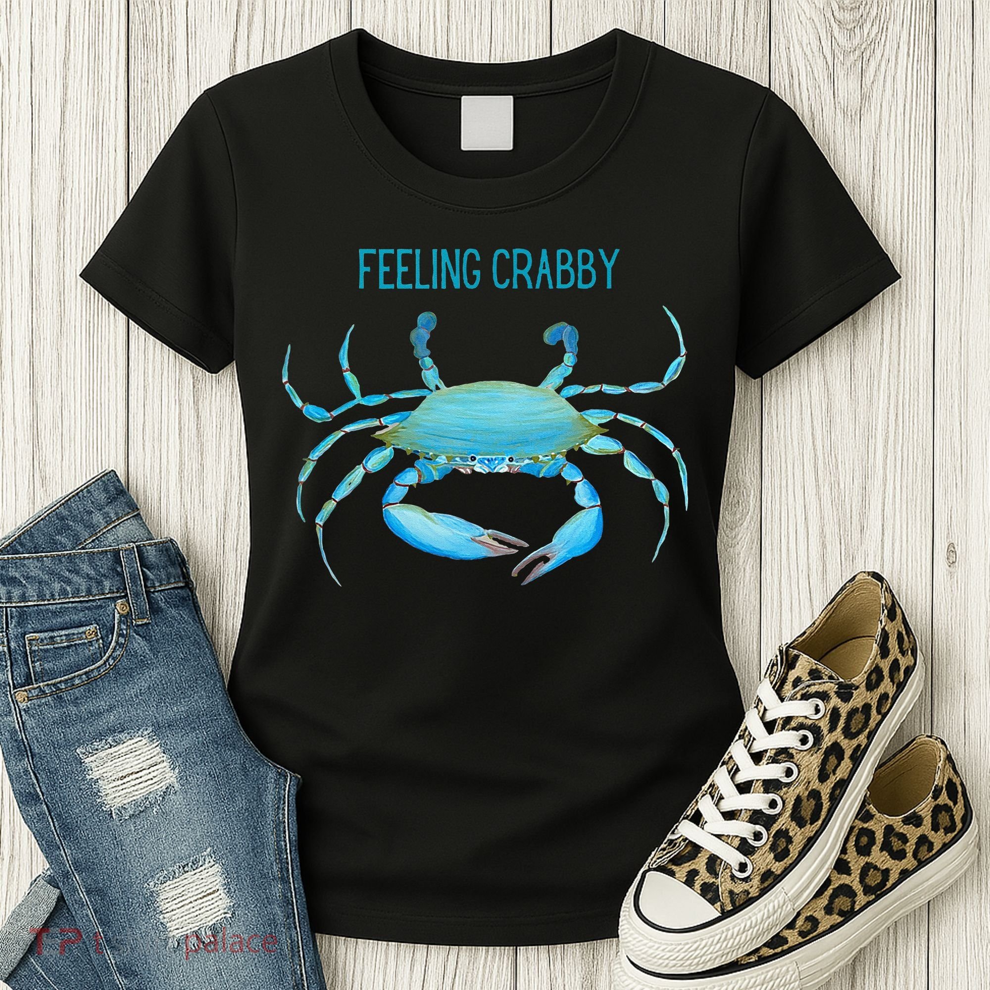 Blue Crab Feeling Crabby Ocean Life Women's T-Shirt