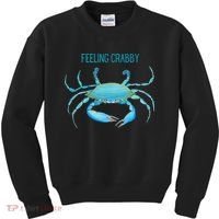 Blue Crab Feeling Crabby Ocean Life Kids Sweatshirt thumb 0