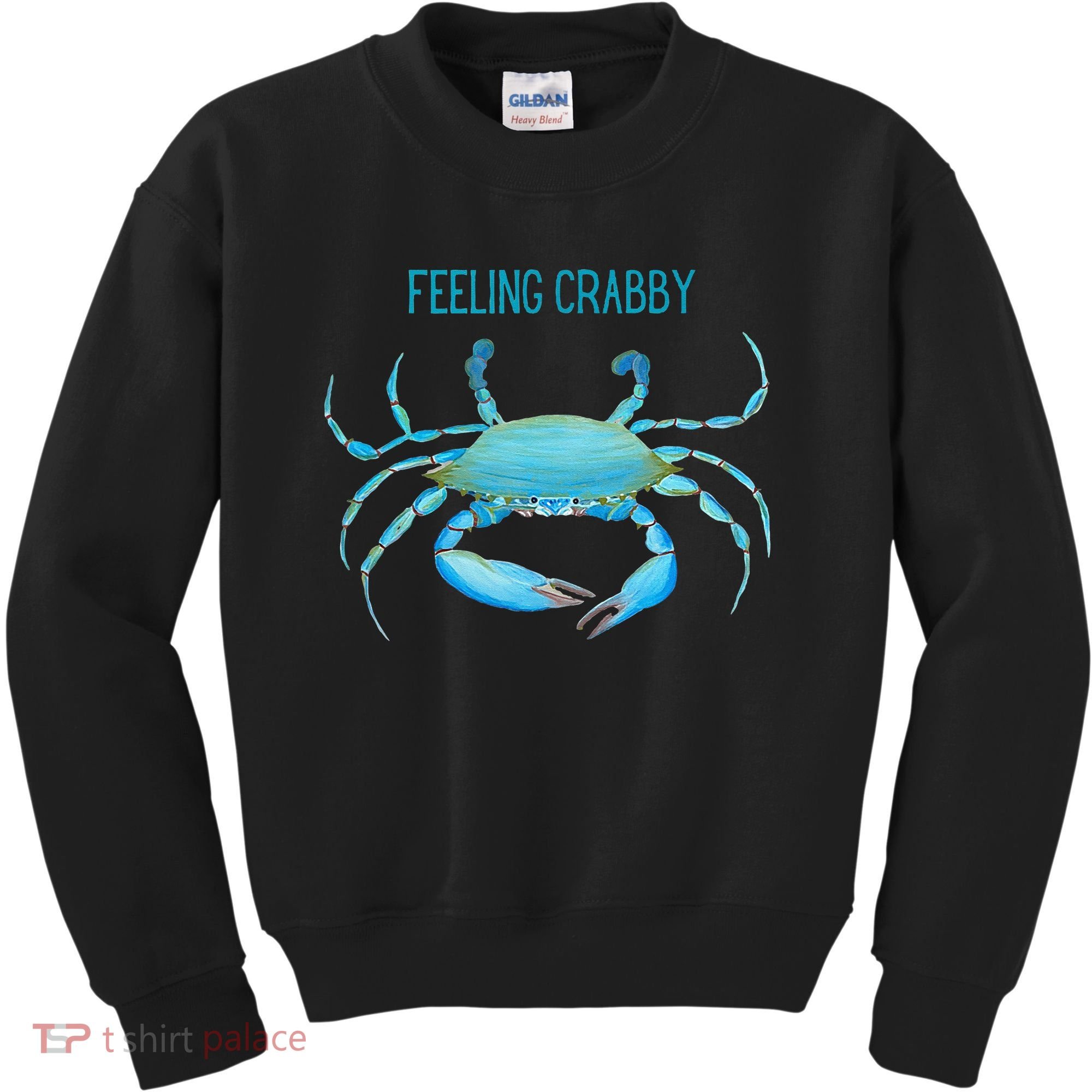 Blue Crab Feeling Crabby Ocean Life Kids Sweatshirt