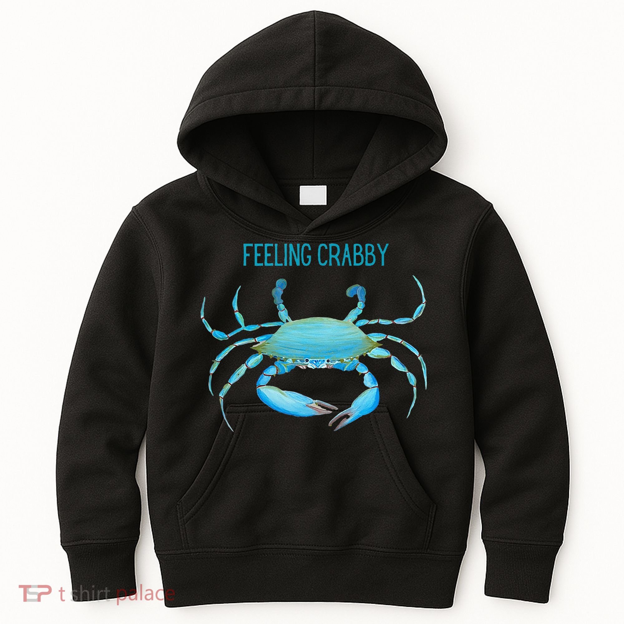 Blue Crab Feeling Crabby Ocean Life Kids Hoodie