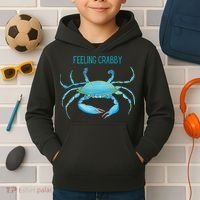 Blue Crab Feeling Crabby Ocean Life Kids Hoodie thumb 2