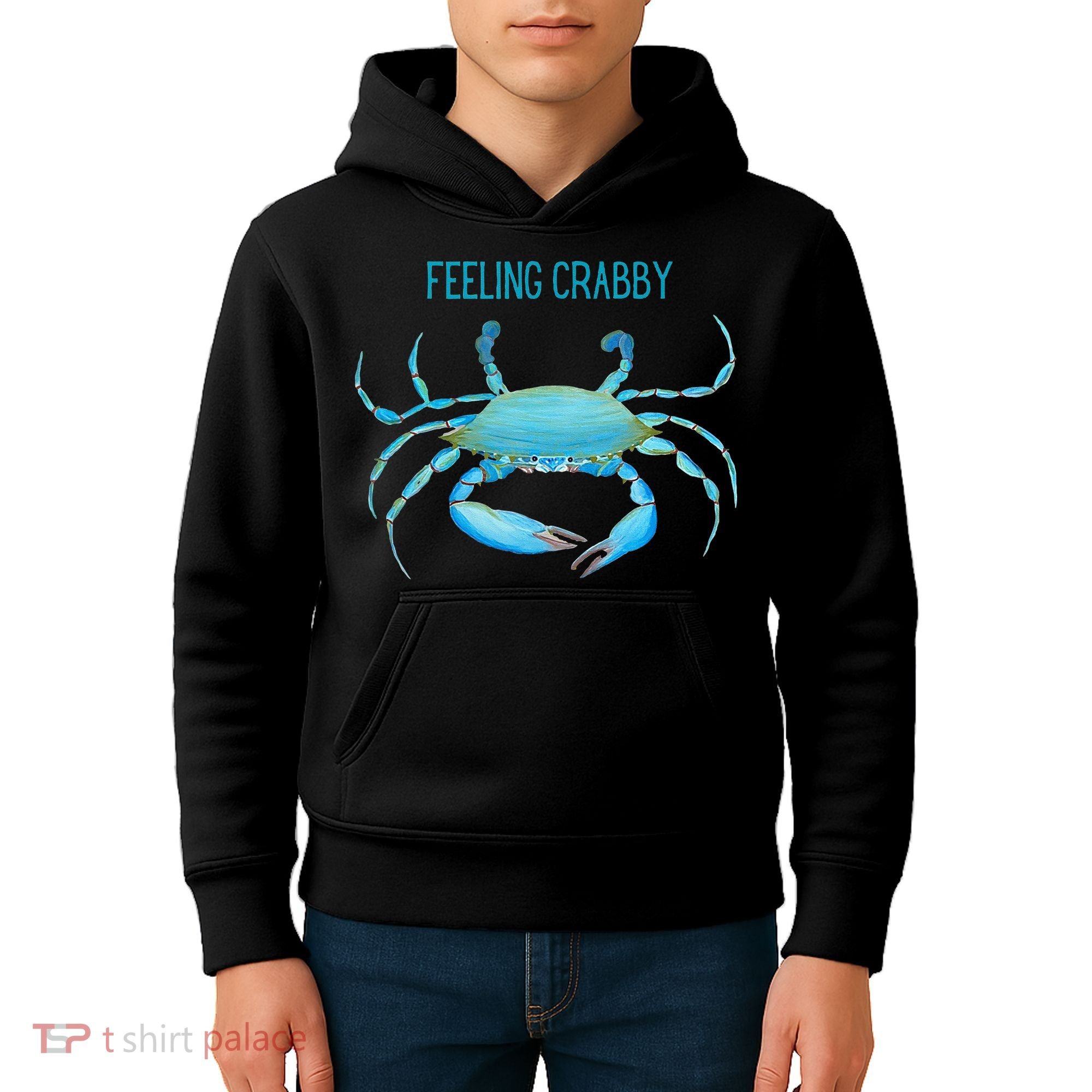 Blue Crab Feeling Crabby Ocean Life Kids Hoodie