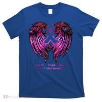 Breast Cancer Faith Hope Love Wings Great Gift Awareness (Back) Funny Gift T-Shirt thumb 0