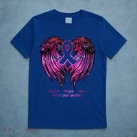Breast Cancer Faith Hope Love Wings Great Gift Awareness (Back) Funny Gift T-Shirt thumb 5