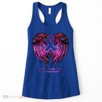 Breast Cancer Faith Hope Love Wings Great Gift Awareness (Back) Funny Gift Women's Tank Top thumb 0