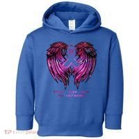 Breast Cancer Faith Hope Love Wings Great Gift Awareness (Back) Funny Gift Toddler Hoodie thumb 0