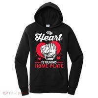 Baseball Catcher For Mom My Heart Is Behind Home Plate Funny Gift Women's Hoodie thumb 0