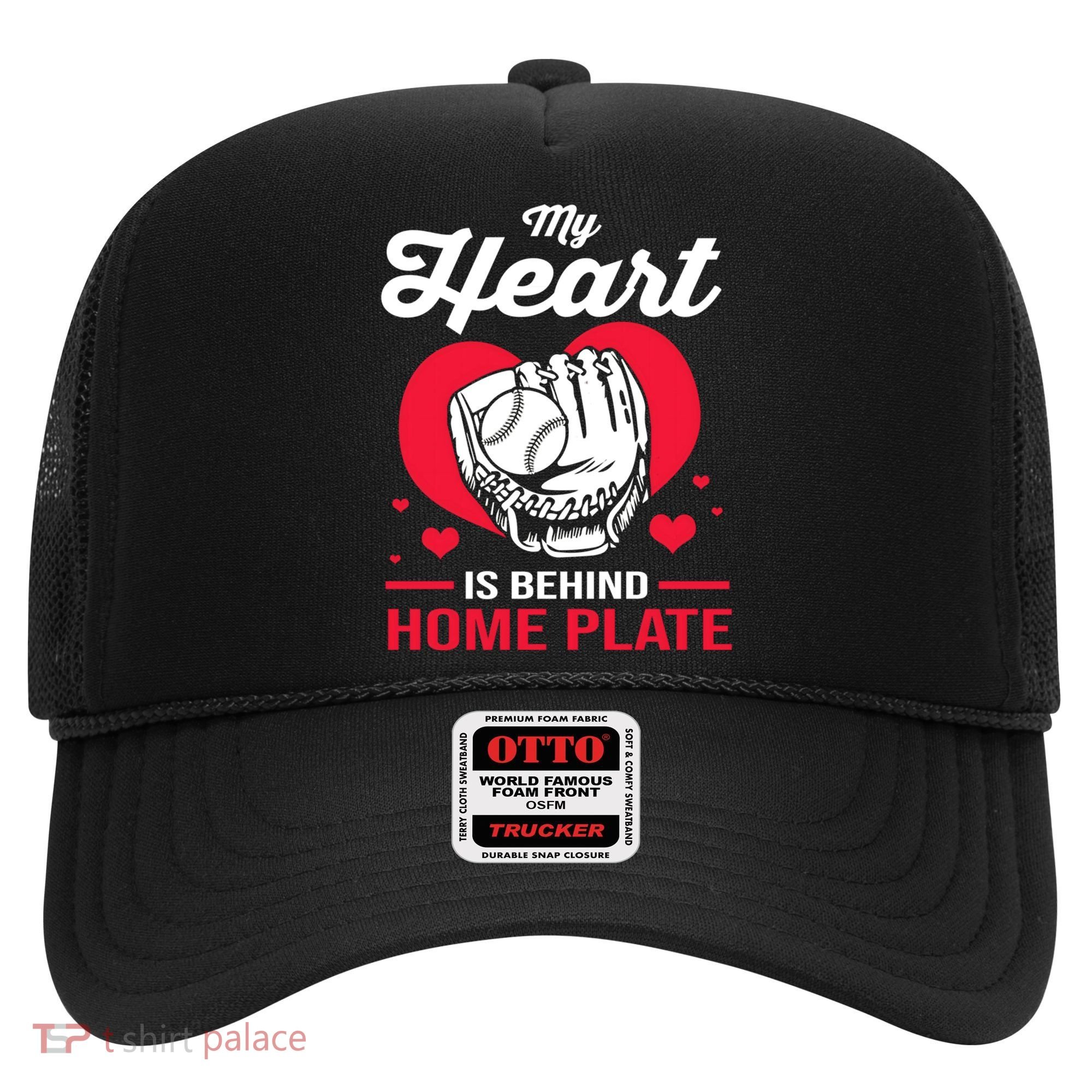 Baseball Catcher For Mom My Heart Is Behind Home Plate Funny Gift Hat