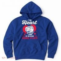 Baseball Catcher For Mom My Heart Is Behind Home Plate Funny Gift Hoodie thumb 0