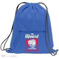 Baseball Catcher For Mom My Heart Is Behind Home Plate Funny Gift Sweatshirt Cinch Pack Bag thumb 0