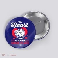 Baseball Catcher For Mom My Heart Is Behind Home Plate Funny Gift Button thumb 0