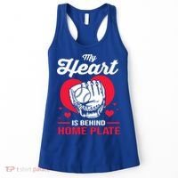 Baseball Catcher For Mom My Heart Is Behind Home Plate Funny Gift Women's Tank Top thumb 0