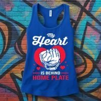 Baseball Catcher For Mom My Heart Is Behind Home Plate Funny Gift Women's Tank Top thumb 3