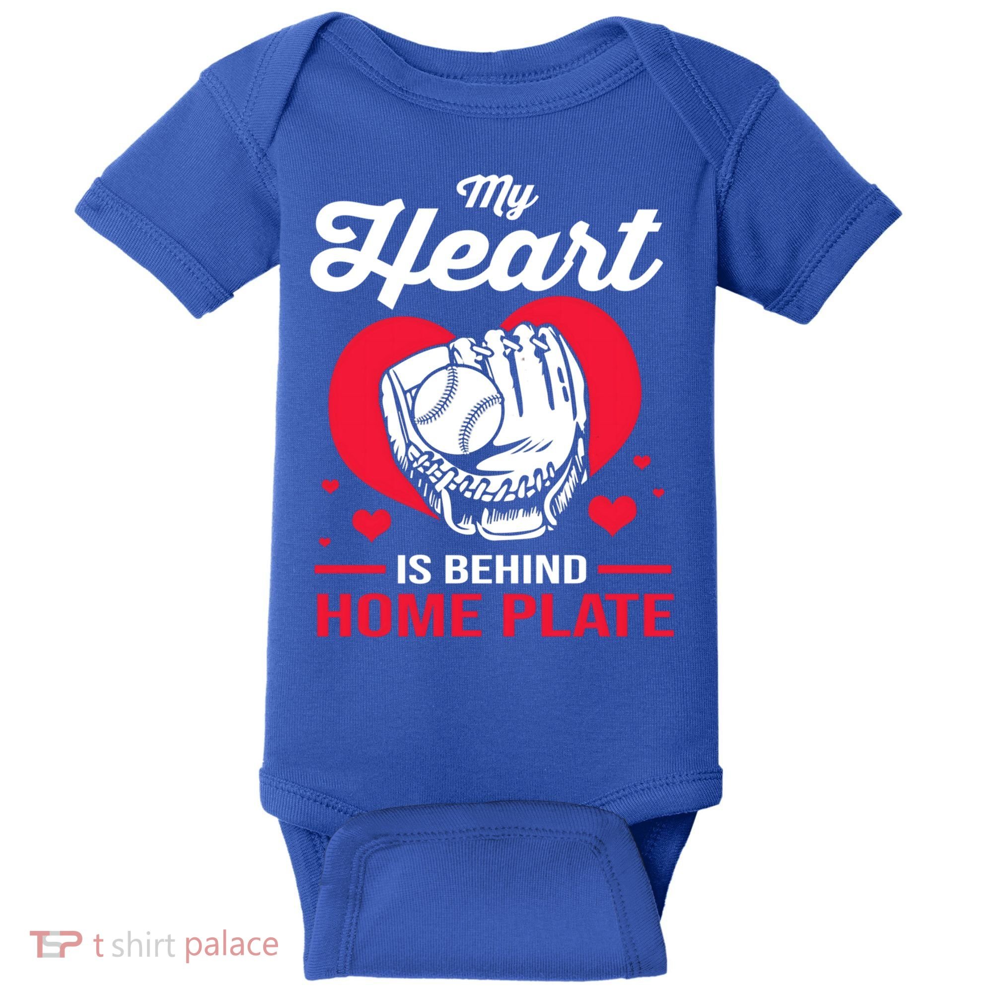 Baseball Catcher For Mom My Heart Is Behind Home Plate Funny Gift Baby Bodysuit