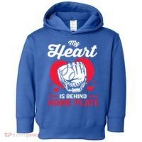 Baseball Catcher For Mom My Heart Is Behind Home Plate Funny Gift Toddler Hoodie thumb 0