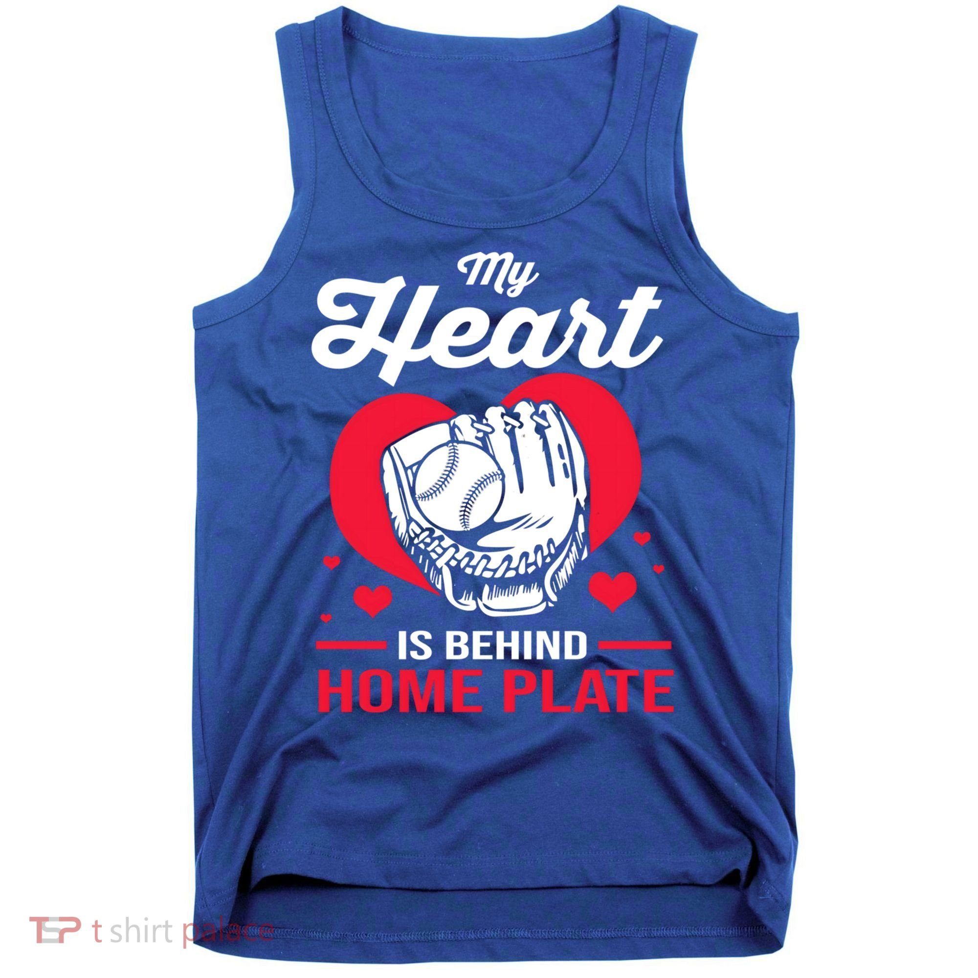 Baseball Catcher For Mom My Heart Is Behind Home Plate Funny Gift Tank Top