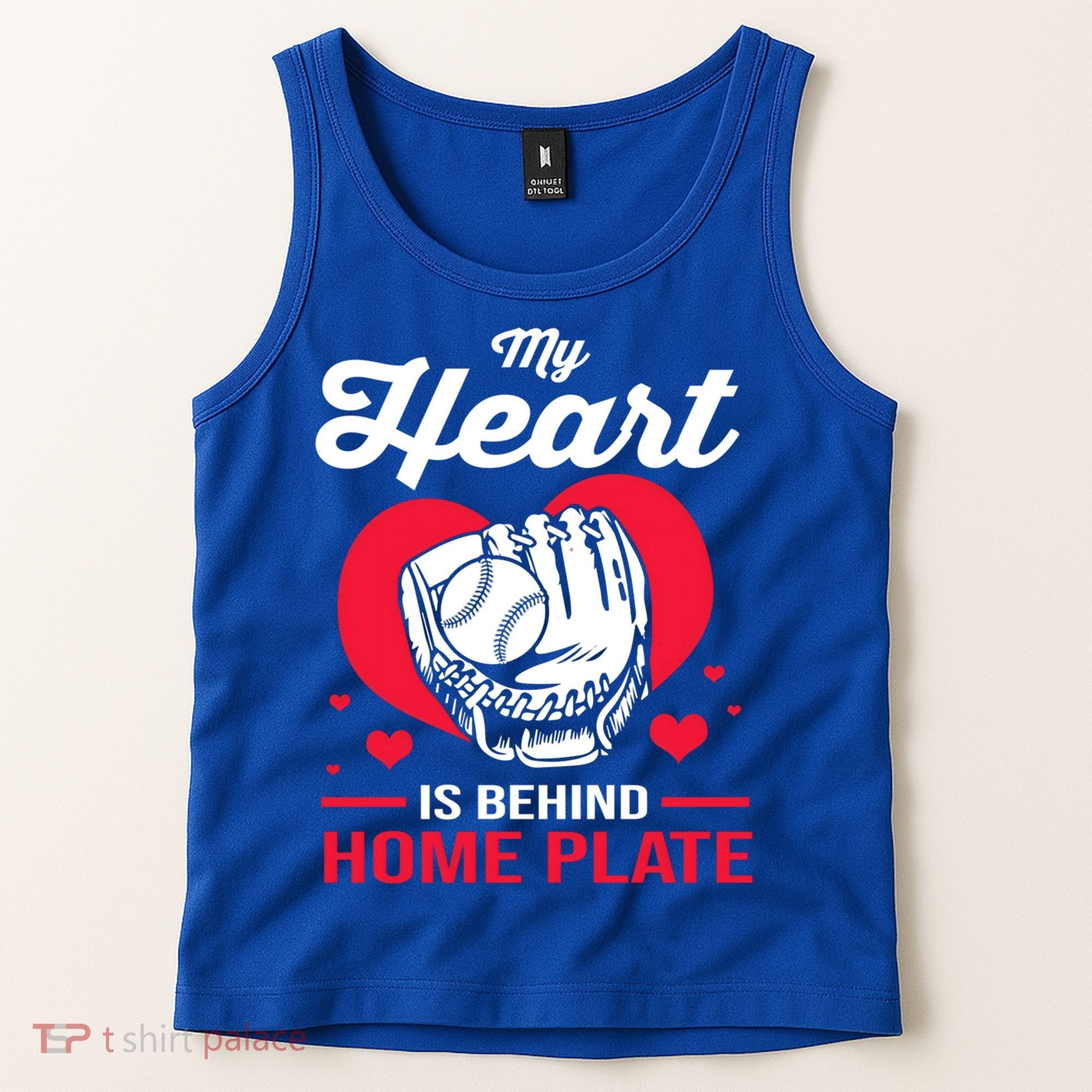 Baseball Catcher For Mom My Heart Is Behind Home Plate Funny Gift Tank Top