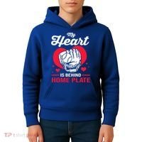Baseball Catcher For Mom My Heart Is Behind Home Plate Funny Gift Kids Hoodie thumb 4